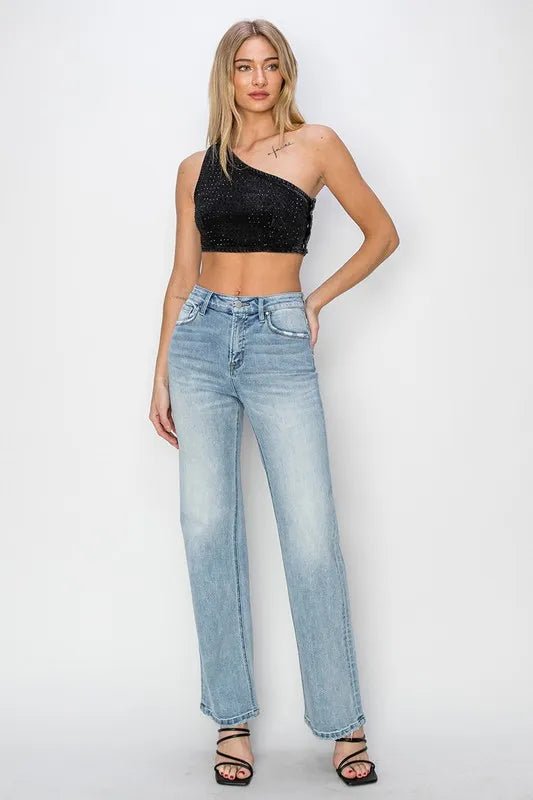 RISEN Full Size High Rise Straight Jeans Plus Size - AMVIM