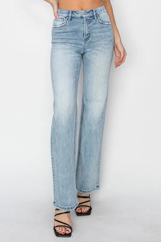 RISEN Full Size High Rise Straight Jeans Plus Size - AMVIM