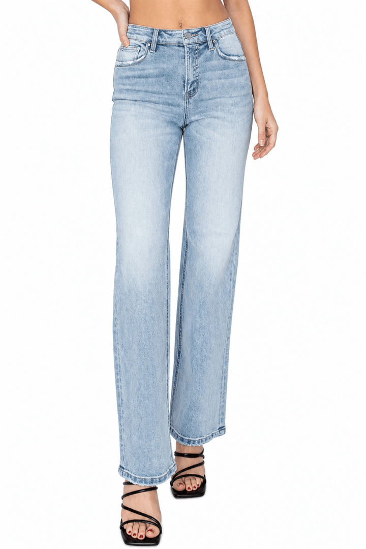 RISEN Full Size High Rise Straight Jeans Plus Size - AMVIM