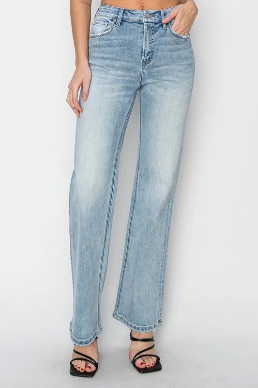 RISEN Full Size High Rise Straight Jeans Plus Size - AMVIM