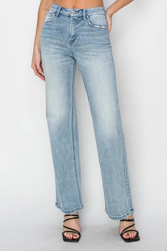 RISEN Full Size High Rise Straight Jeans Plus Size - AMVIM
