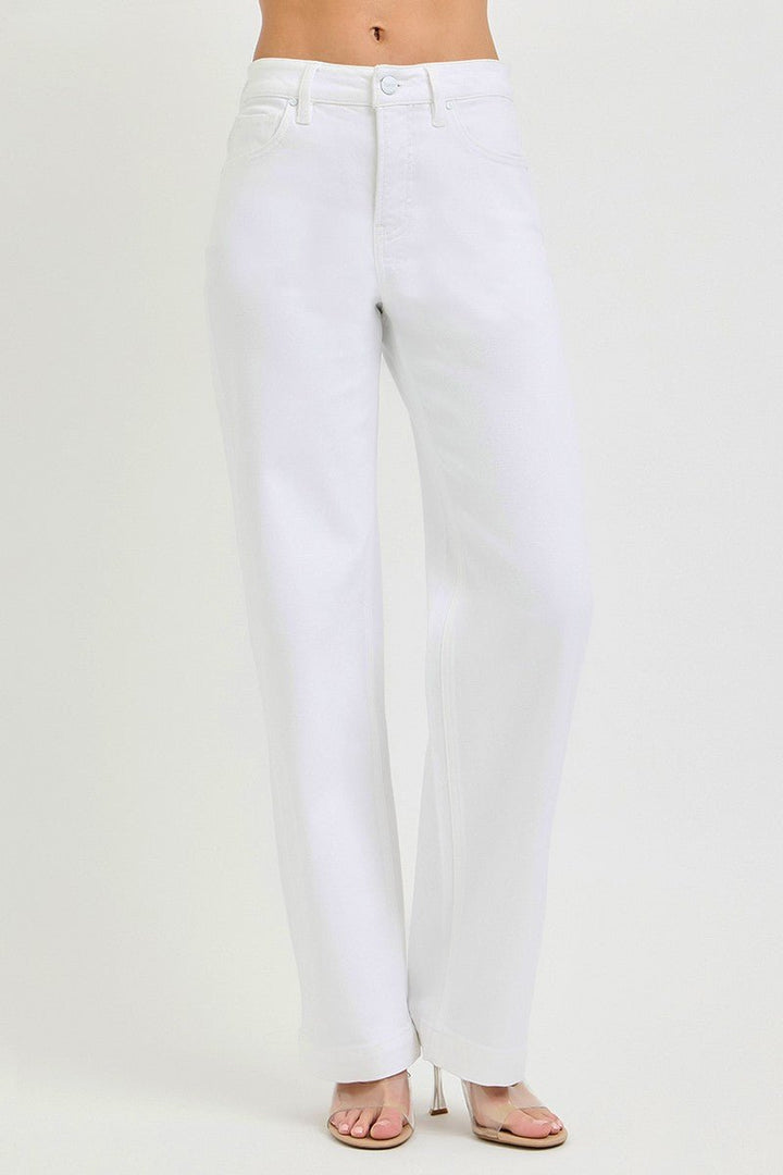 RISEN Full Size High Rise Wide Leg Baggy Pants Plus Size - AMVIM
