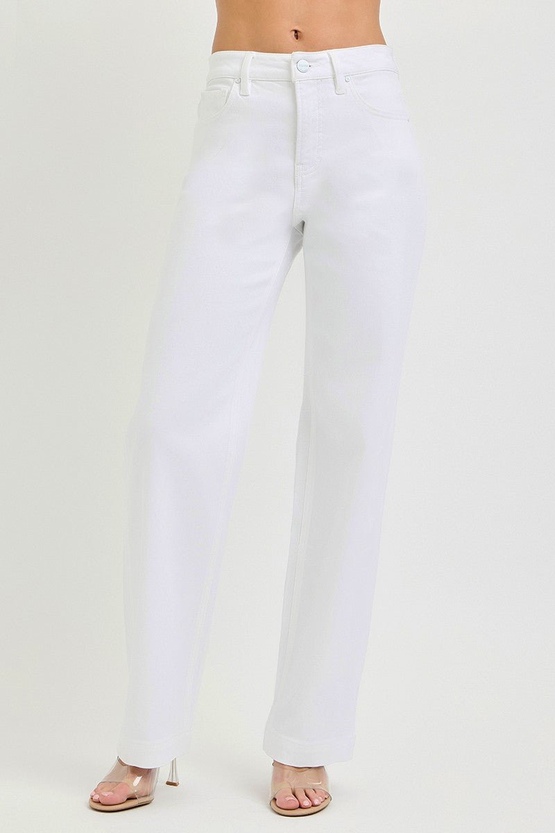 RISEN Full Size High Rise Wide Leg Baggy Pants Plus Size - AMVIM