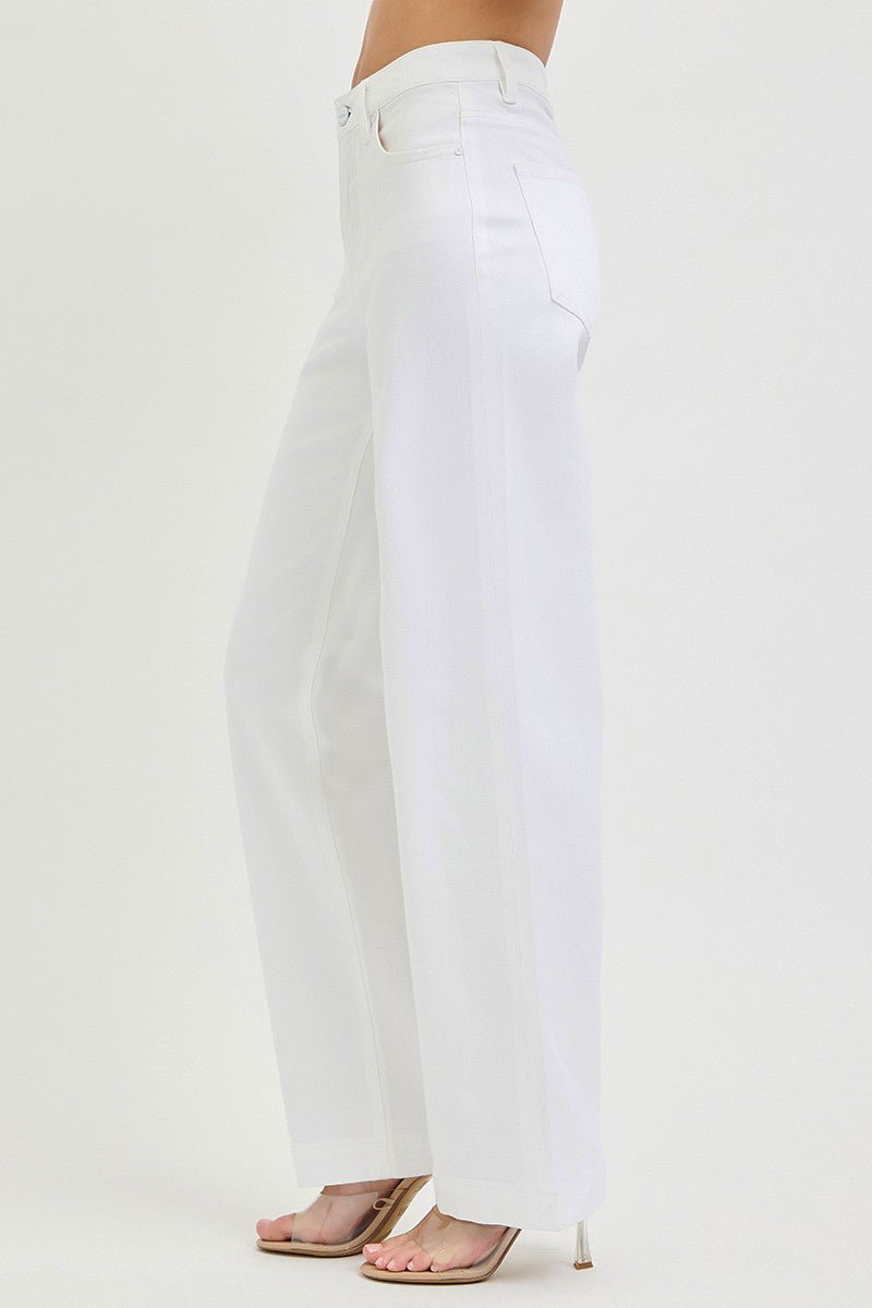 RISEN Full Size High Rise Wide Leg Baggy Pants Plus Size - AMVIM