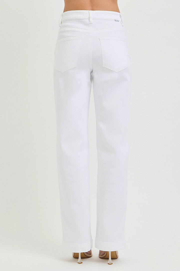 RISEN Full Size High Rise Wide Leg Baggy Pants Plus Size - AMVIM