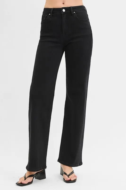 RISEN Full Size High Rise Wide Leg Jeans Plus Size - AMVIM