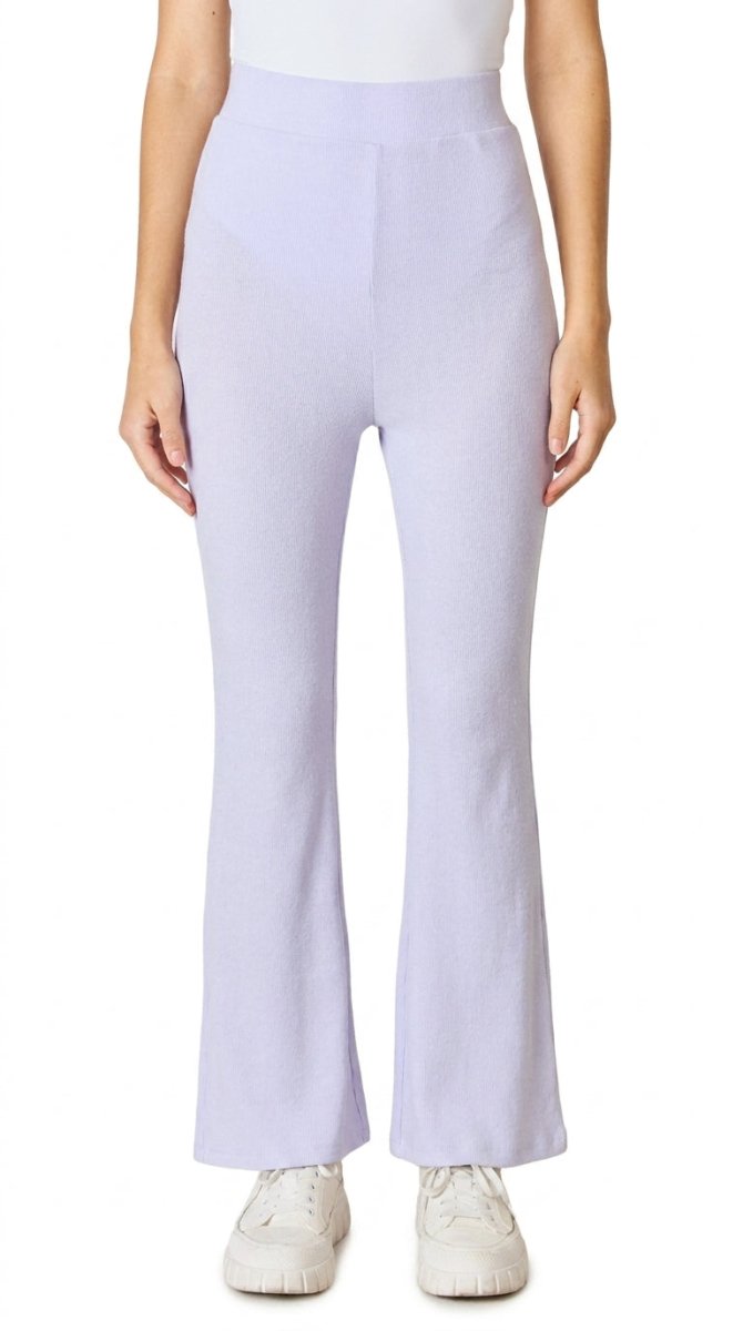 RISEN Full Size High Waist Ultra Soft Knit Flare Pants - AMVIM