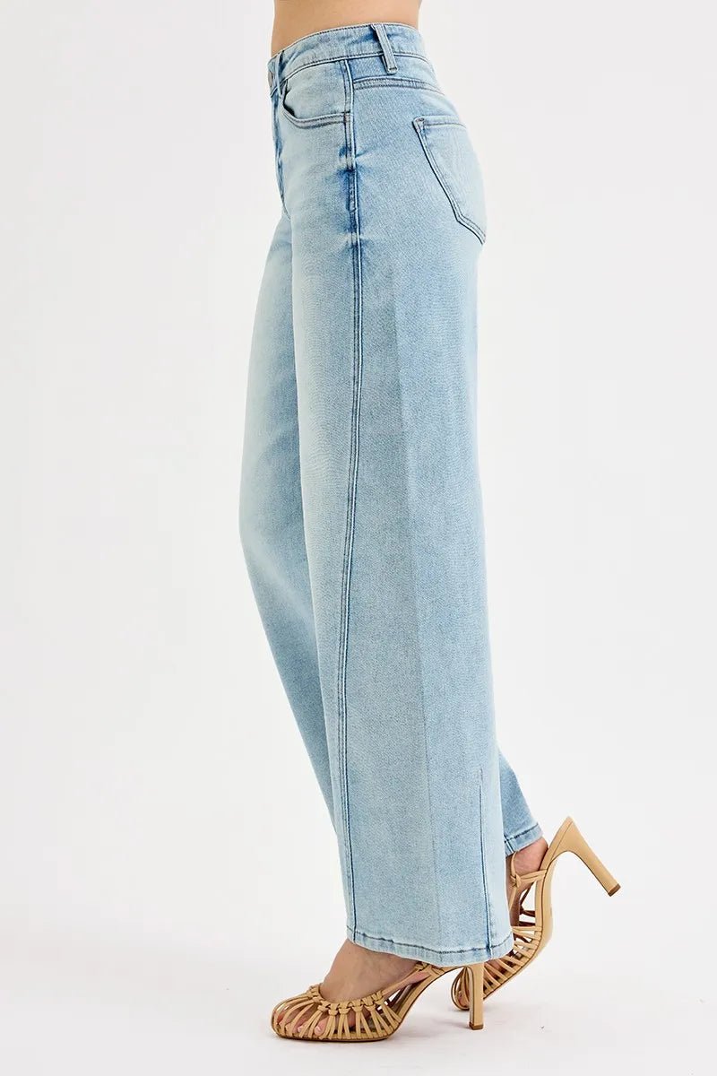 RISEN Full Size Mid Rise Fit Barrel Jeans Plus Size - AMVIM