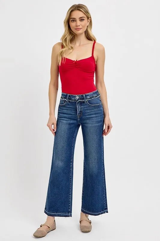 RISEN Full Size Tummy Control Bootcut Jeans Plus Size - AMVIM