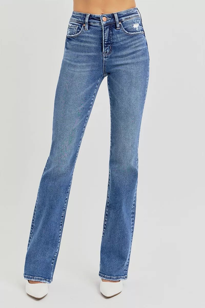 RISEN Full Size Tummy Control High Rise Straight Jeans Plus Size - AMVIM