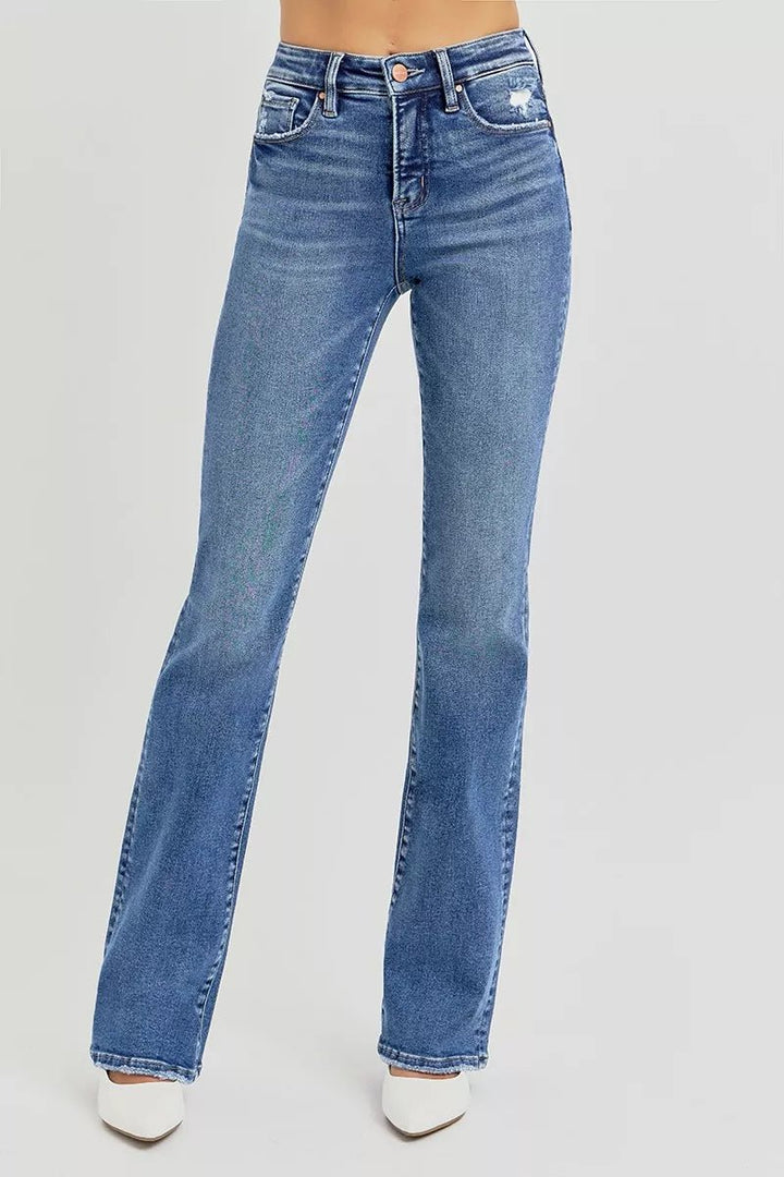 RISEN Full Size Tummy Control High Rise Straight Jeans Plus Size - AMVIM