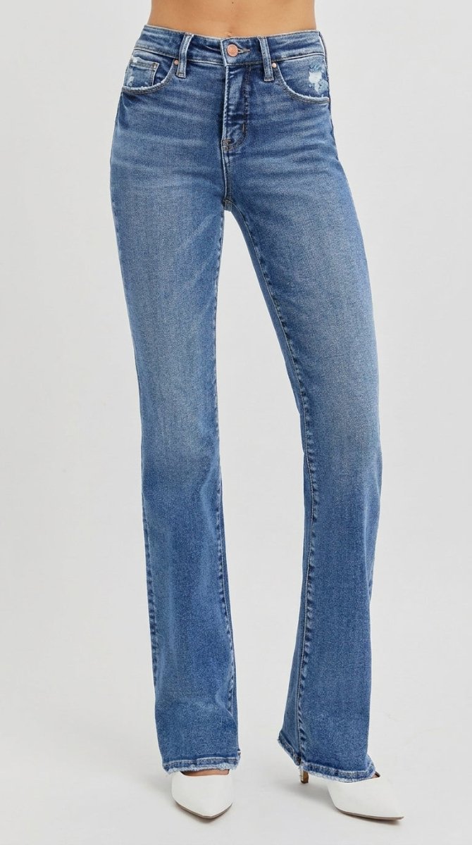 RISEN Full Size Tummy Control High Rise Straight Jeans Plus Size - AMVIM