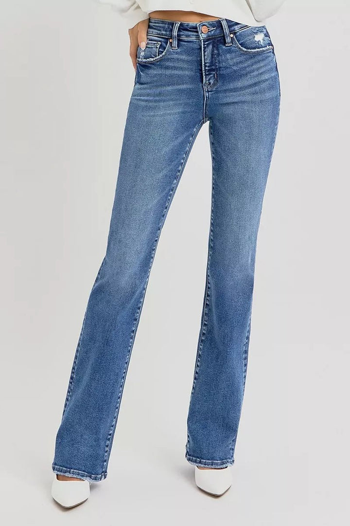 RISEN Full Size Tummy Control High Rise Straight Jeans Plus Size - AMVIM