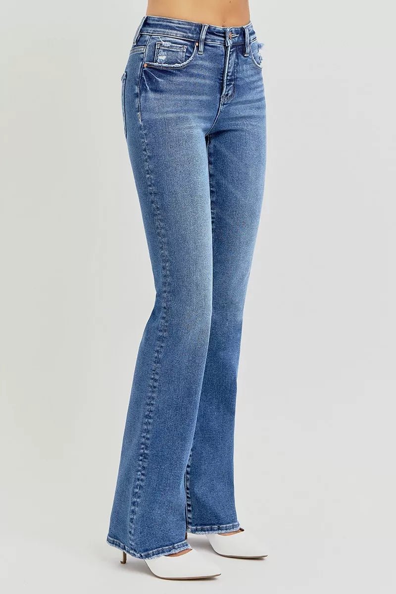 RISEN Full Size Tummy Control High Rise Straight Jeans Plus Size - AMVIM
