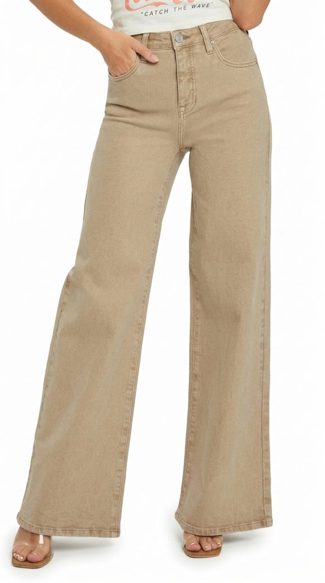 RISEN Full Size Tummy Control High Rise Wide Leg Jeans Plus Size - AMVIM