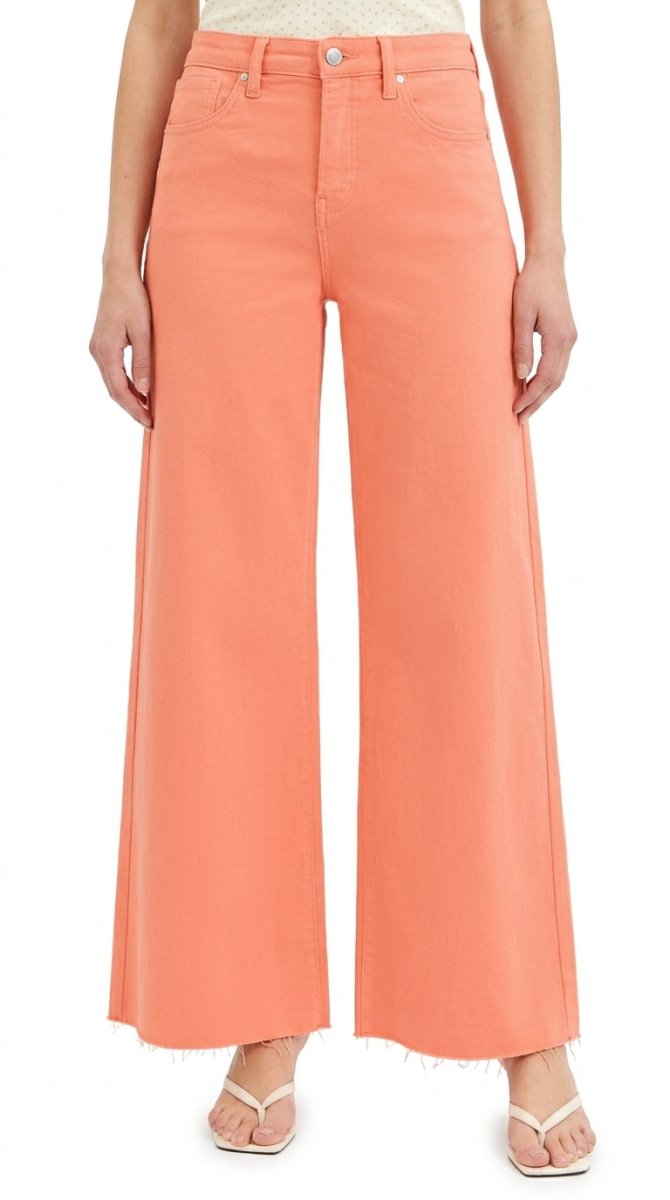 RISEN Full Size Tummy Control High Rise Wide Leg Palazzo Jeans Plus Size - AMVIM