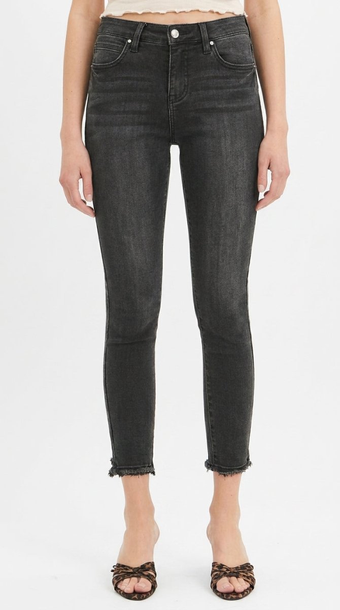 RISEN Full Size Tummy Control Mid Rise Crop Skinny Jeans Plus Size - AMVIM