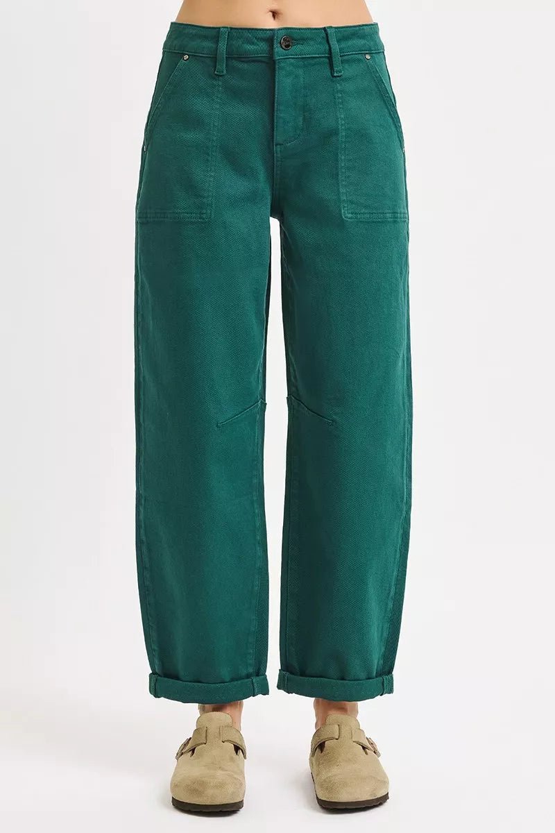 RISEN High Rise Ankle Cuffed Pants - AMVIM