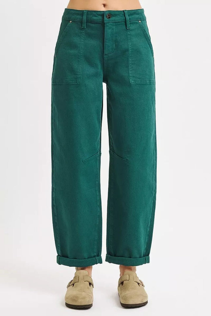 RISEN High Rise Ankle Cuffed Pants - AMVIM