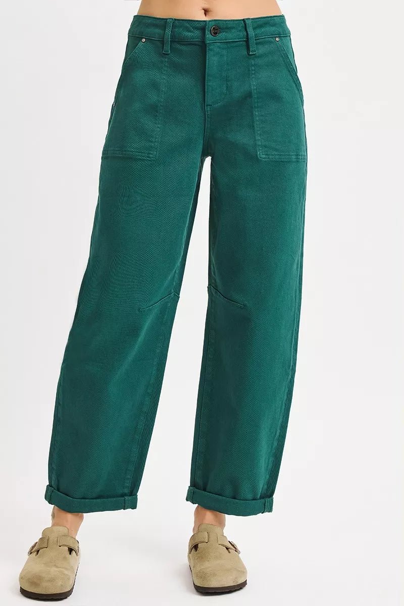 RISEN High Rise Ankle Cuffed Pants - AMVIM