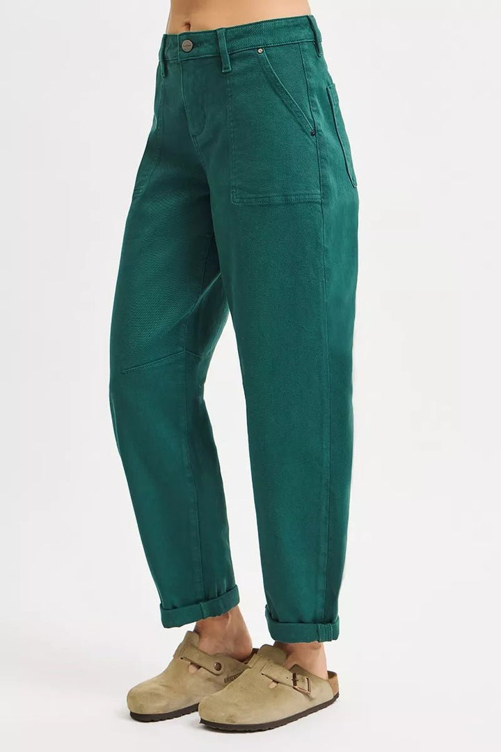 RISEN High Rise Ankle Cuffed Pants - AMVIM