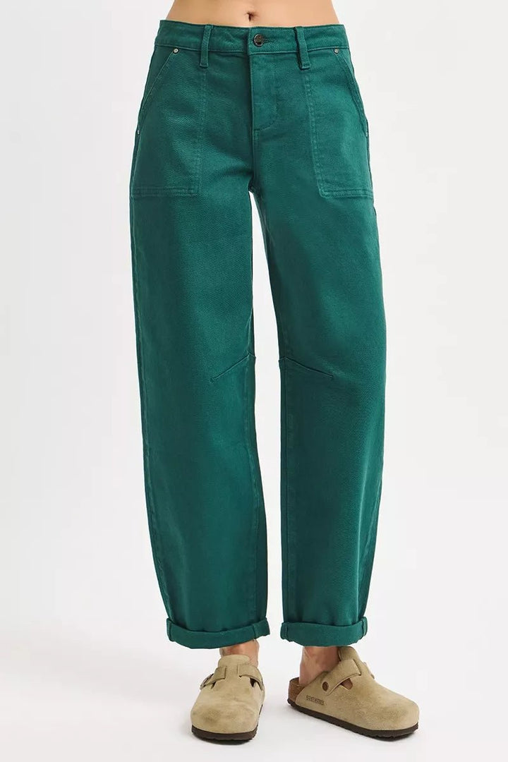 RISEN High Rise Ankle Cuffed Pants - AMVIM