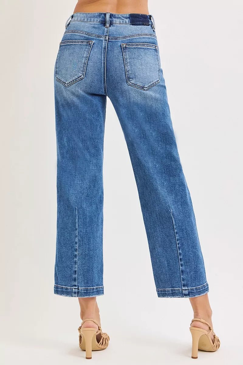 RISEN High Rise Crop Boyfriend Tapered Jeans - AMVIM