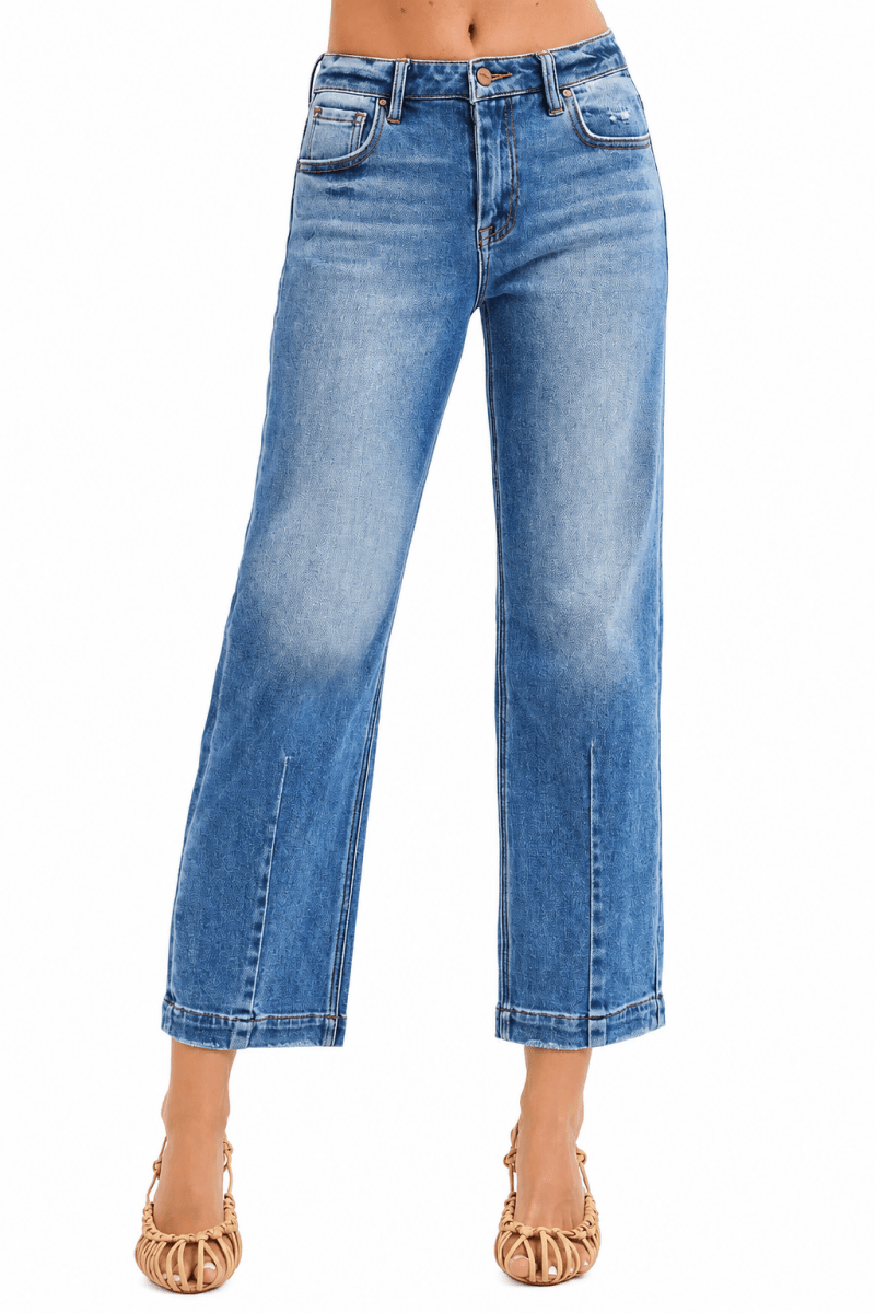 RISEN High Rise Crop Boyfriend Tapered Jeans - AMVIM