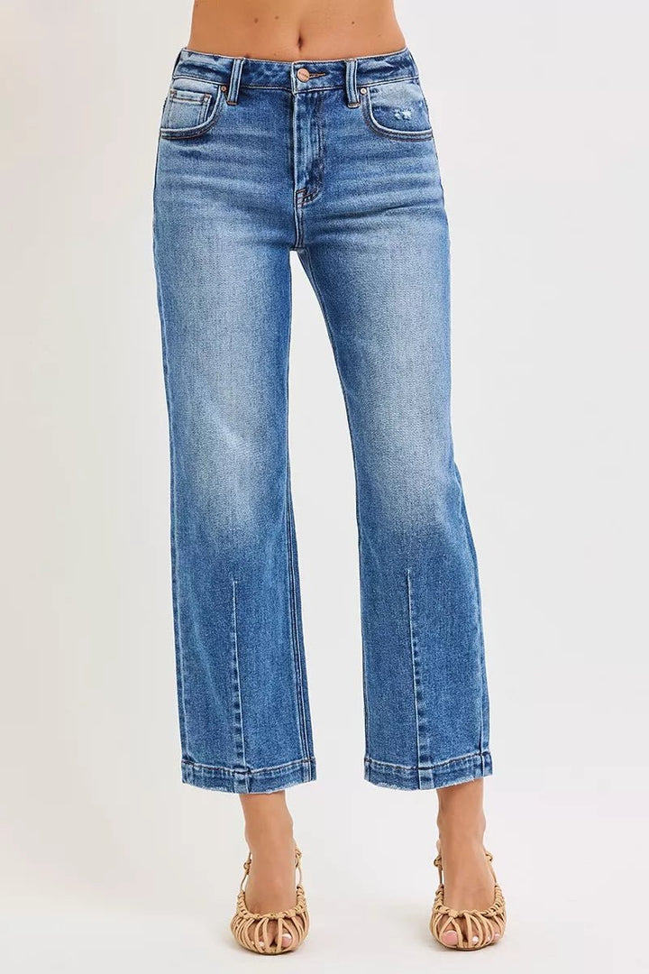 RISEN High Rise Crop Boyfriend Tapered Jeans - AMVIM