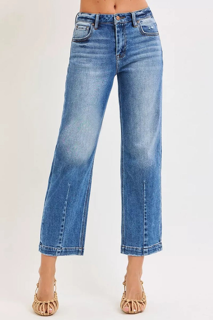 RISEN High Rise Crop Boyfriend Tapered Jeans - AMVIM