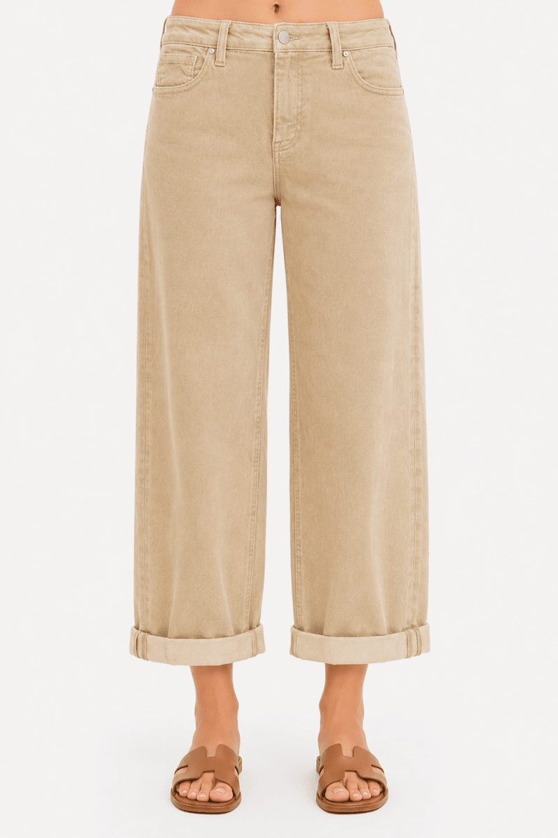 RISEN High Rise Crop Corduroy Pants - AMVIM