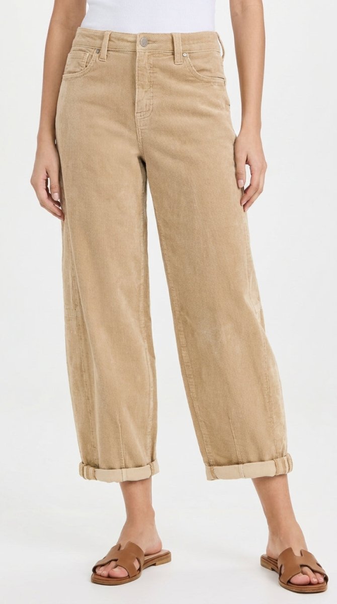 RISEN High Rise Crop Corduroy Pants - AMVIM