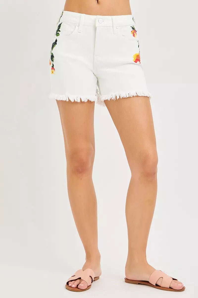 RISEN High Rise Floral Print Tummy Control Shorts - AMVIM