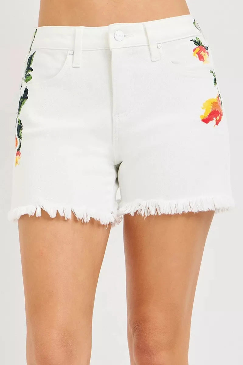 RISEN High Rise Floral Print Tummy Control Shorts - AMVIM