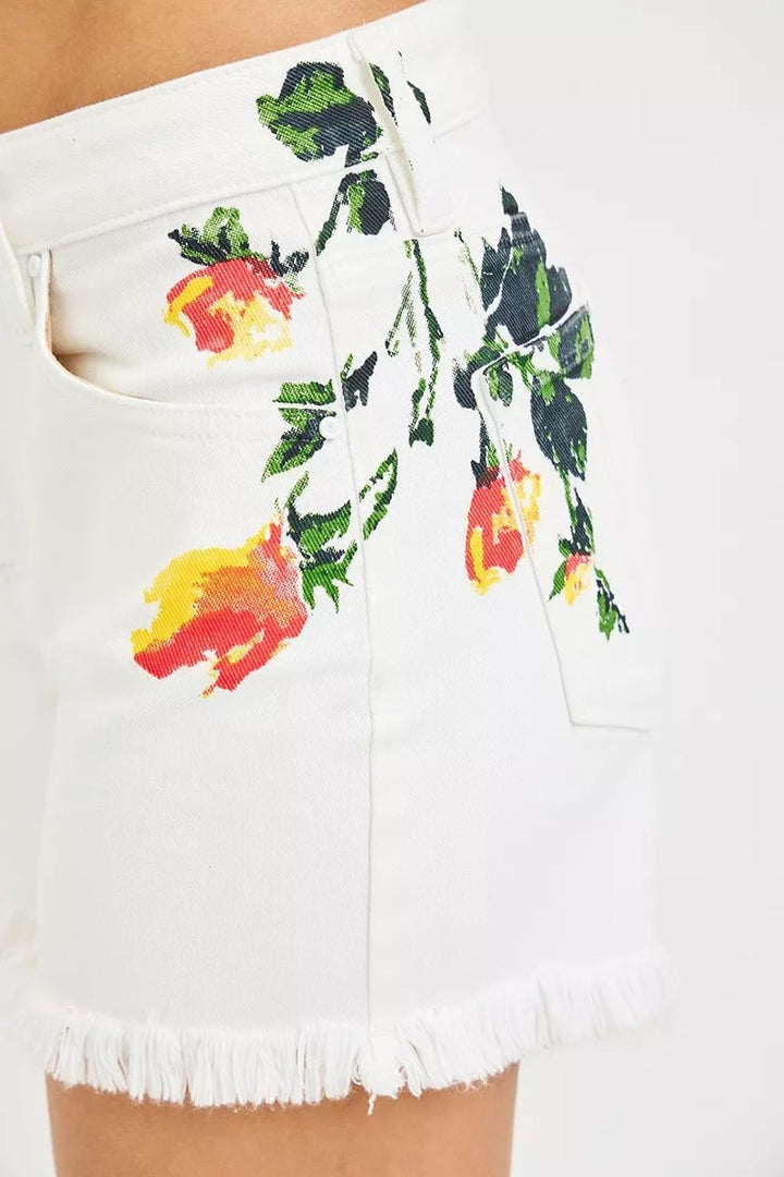 RISEN High Rise Floral Print Tummy Control Shorts - AMVIM