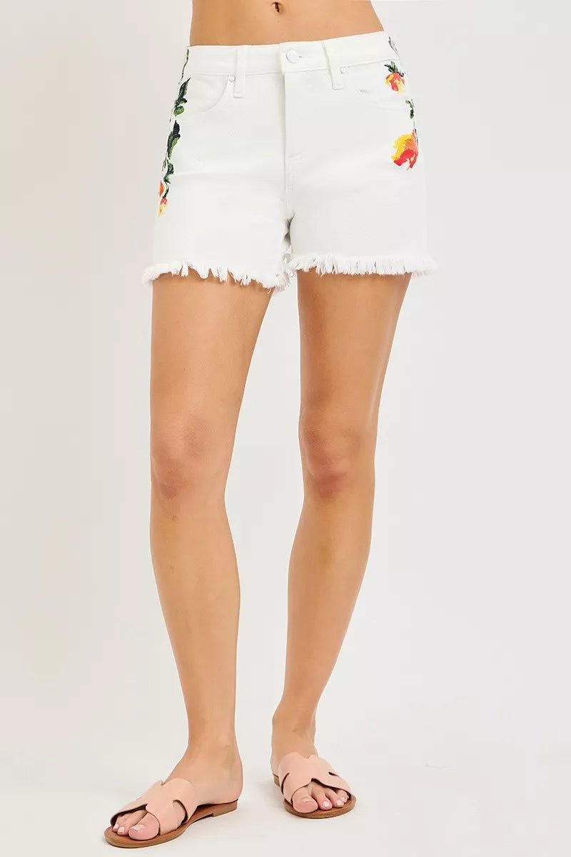 RISEN High Rise Floral Print Tummy Control Shorts - AMVIM