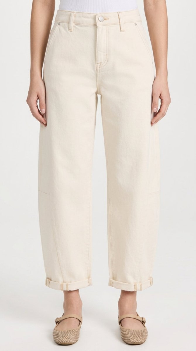 RISEN High Rise Relaxed Cuffed Barrel Jeans - AMVIM