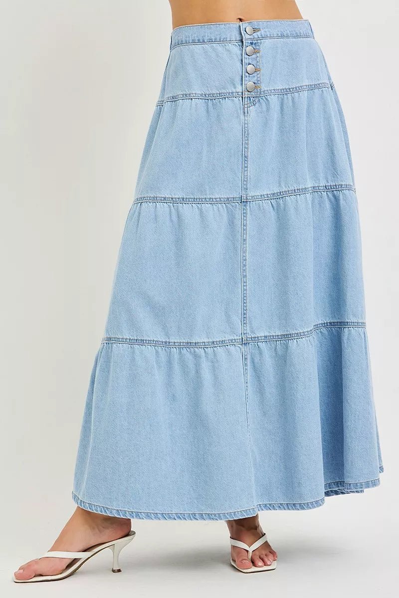 RISEN High Rise Ruffle Long Skirts - AMVIM