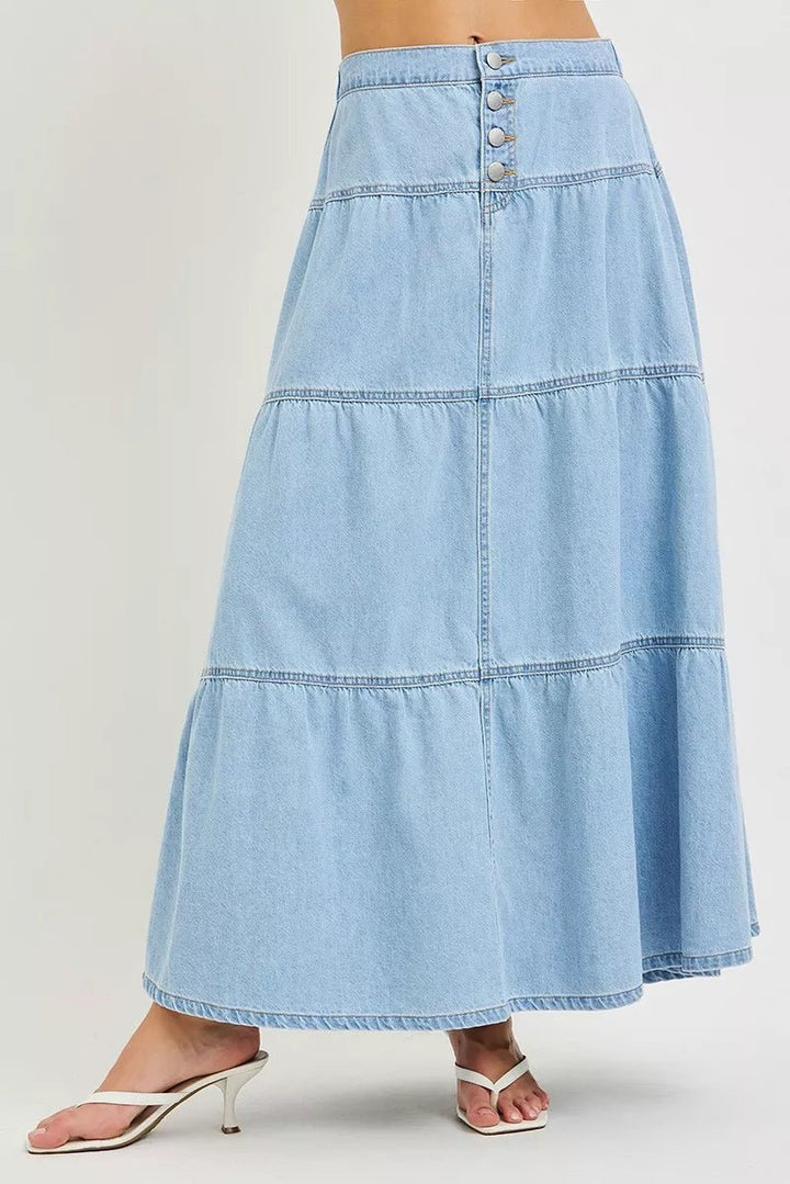 RISEN High Rise Ruffle Long Skirts - AMVIM