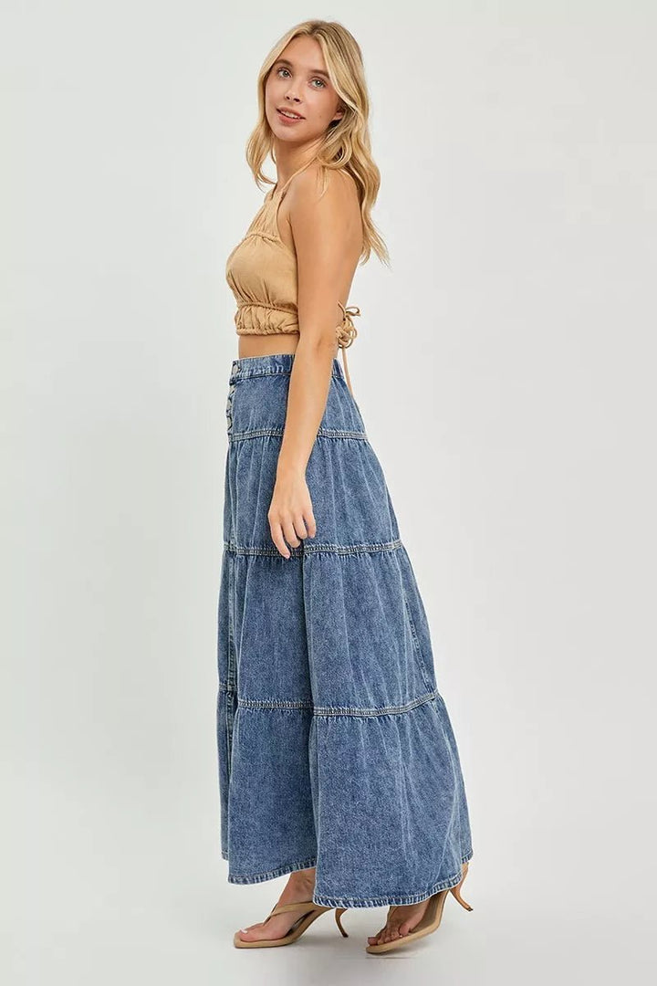 RISEN High Rise Ruffle Long Skirts - AMVIM