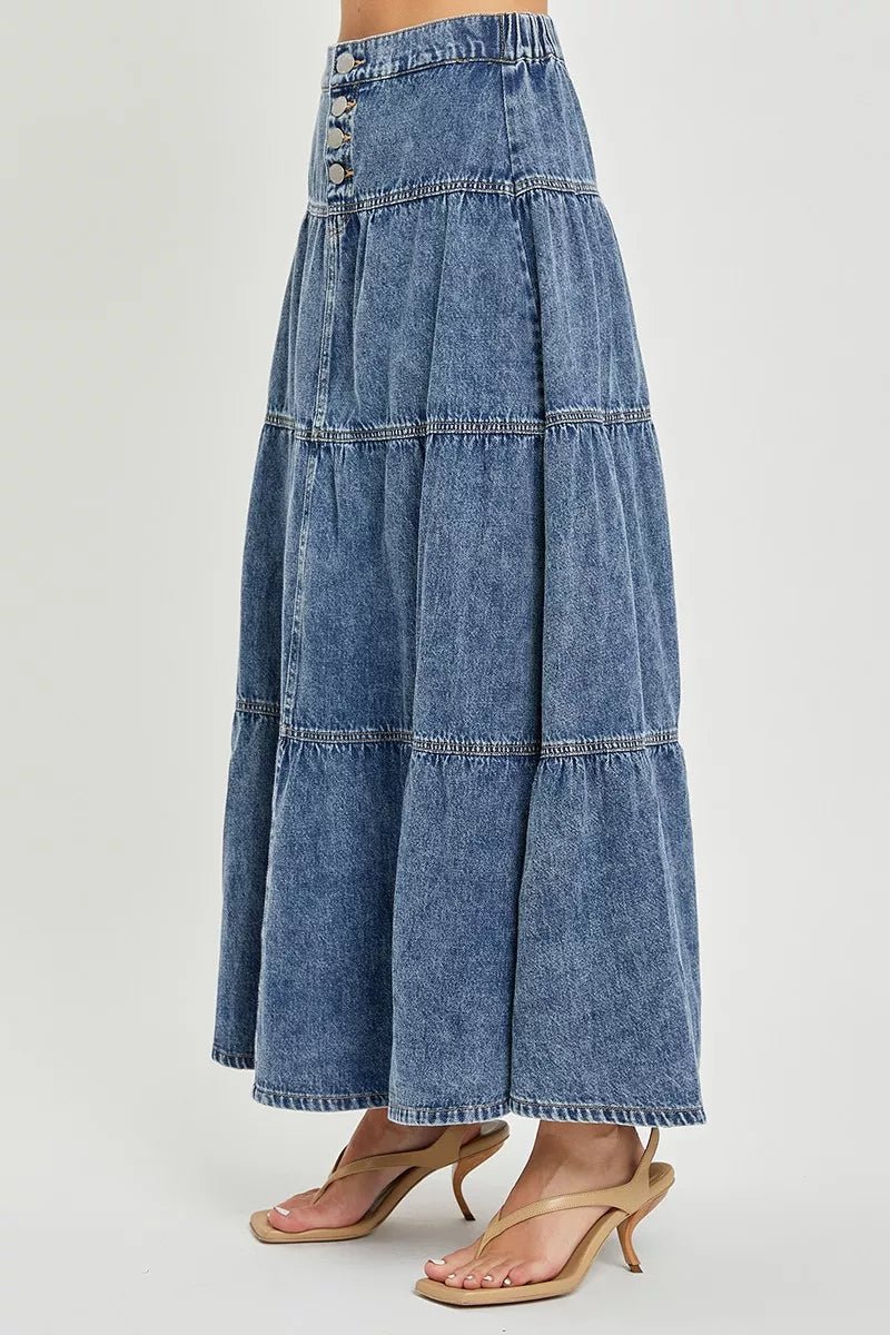 RISEN High Rise Ruffle Long Skirts - AMVIM