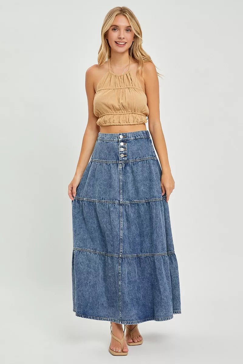 RISEN High Rise Ruffle Long Skirts - AMVIM
