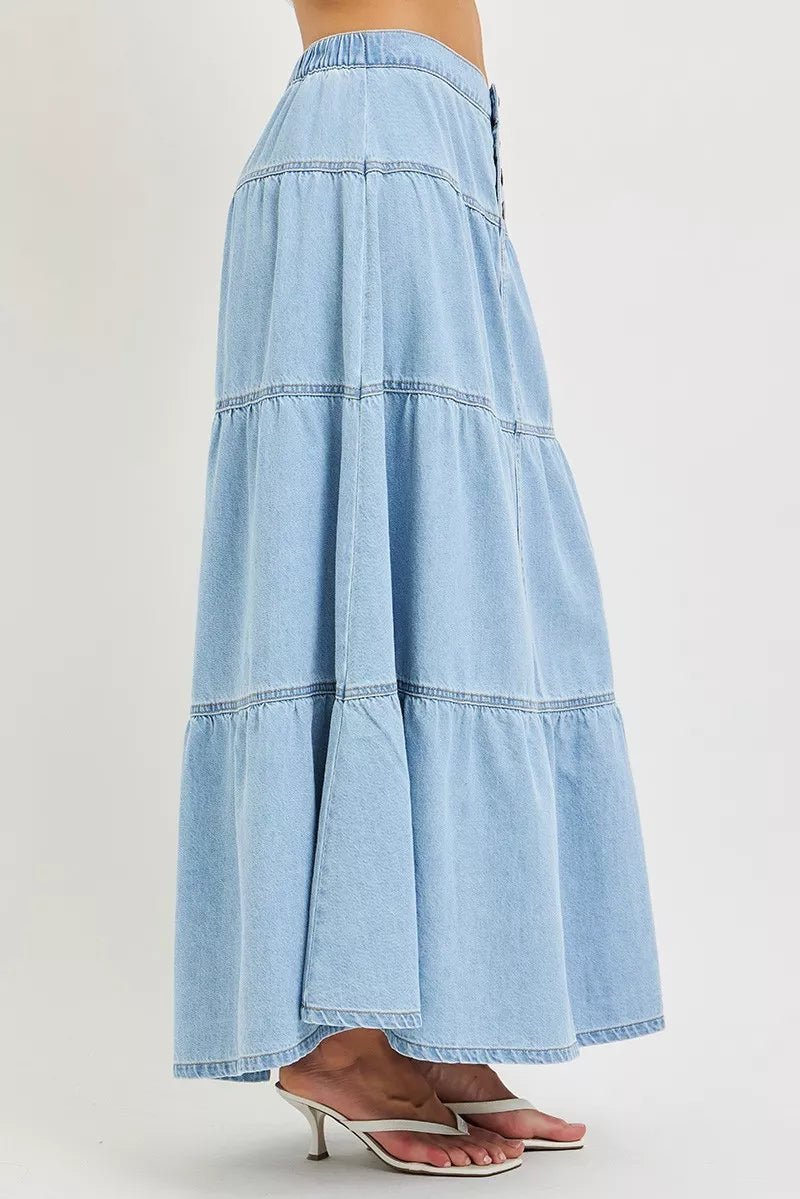 RISEN High Rise Ruffle Long Skirts - AMVIM