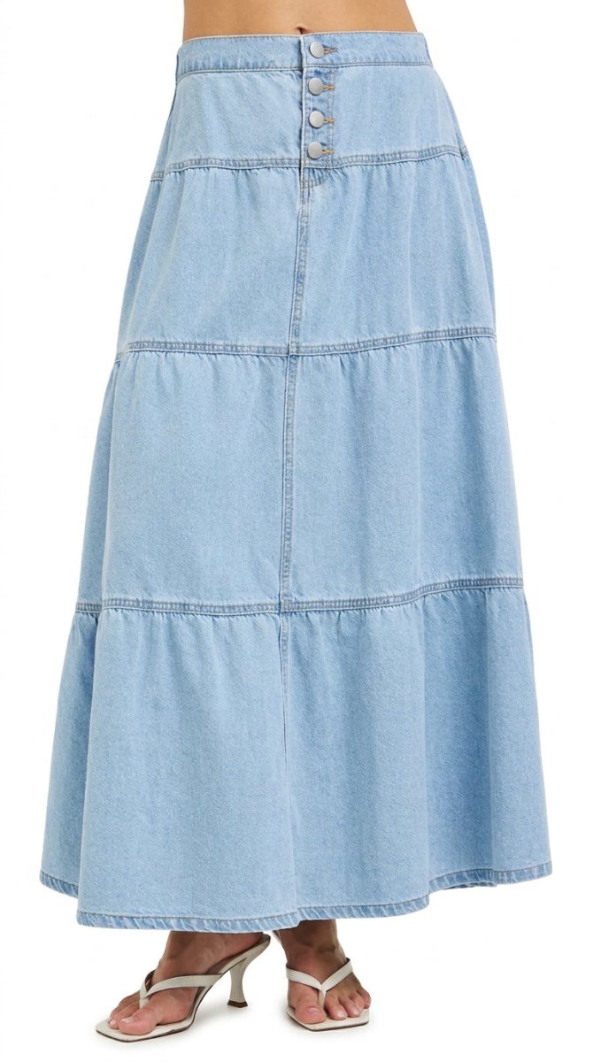 RISEN High Rise Ruffle Long Skirts - AMVIM