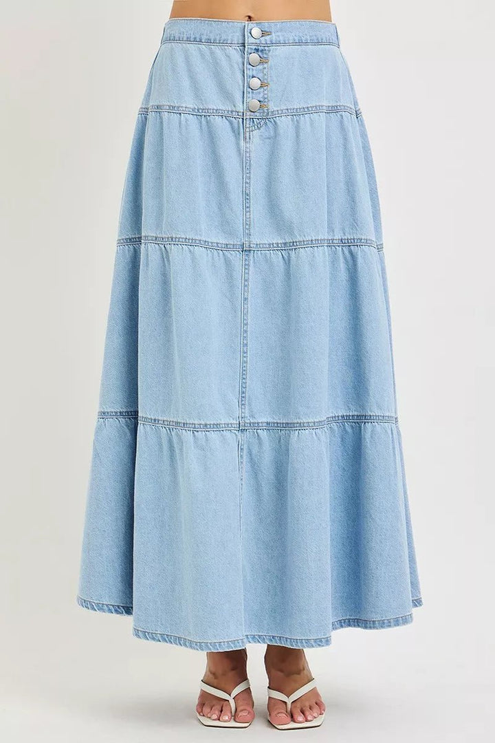 RISEN High Rise Ruffle Long Skirts - AMVIM