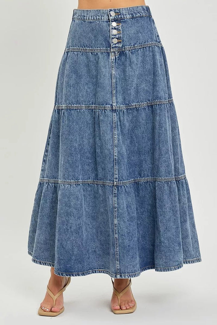 RISEN High Rise Ruffle Long Skirts - AMVIM