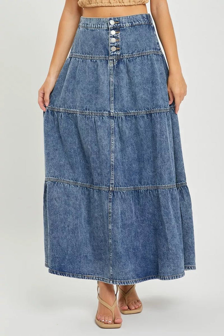 RISEN High Rise Ruffle Long Skirts - AMVIM