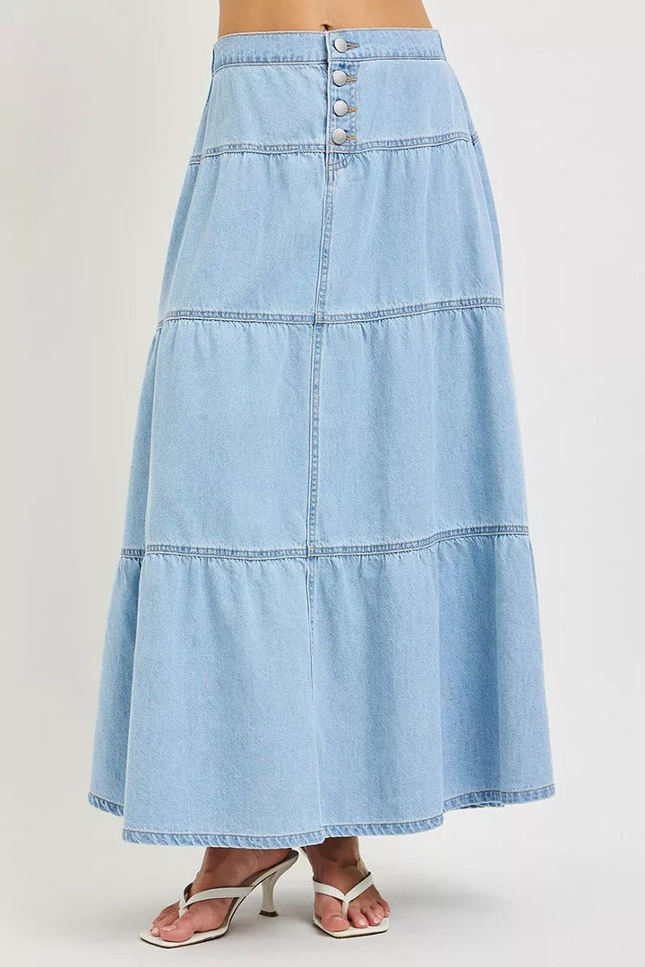 RISEN High Rise Ruffle Long Skirts - AMVIM