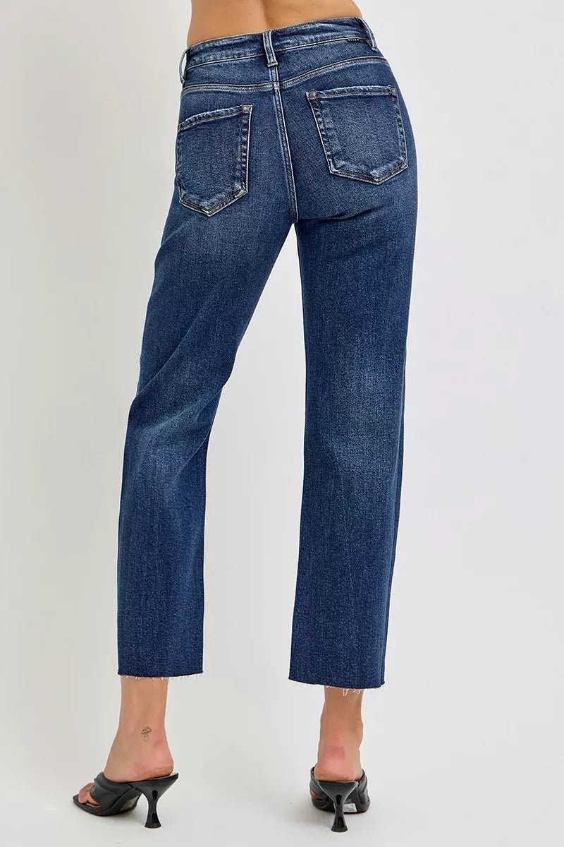 RISEN High Rise Slim Barrel Jeans - AMVIM