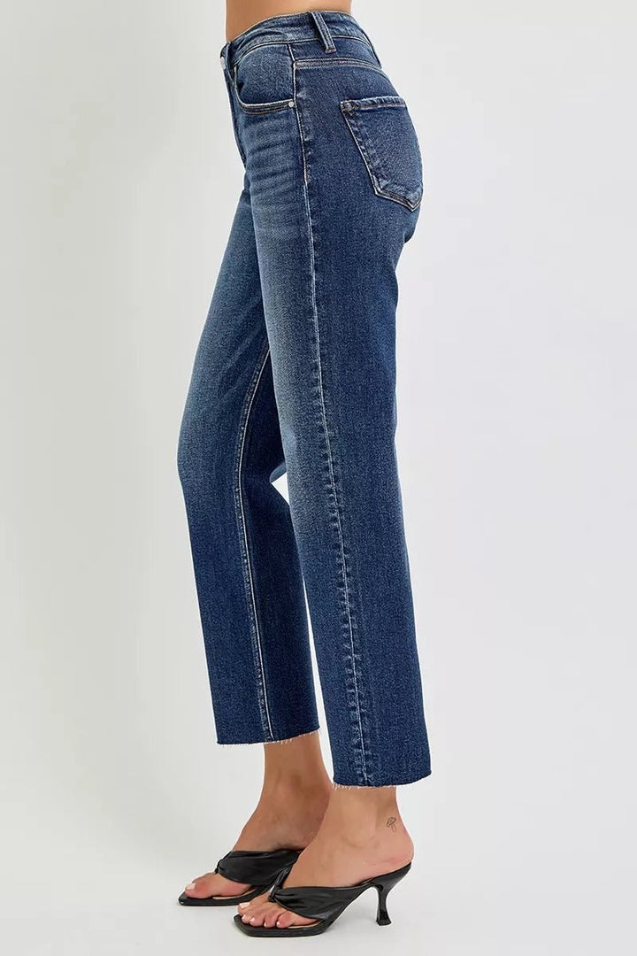 RISEN High Rise Slim Barrel Jeans - AMVIM